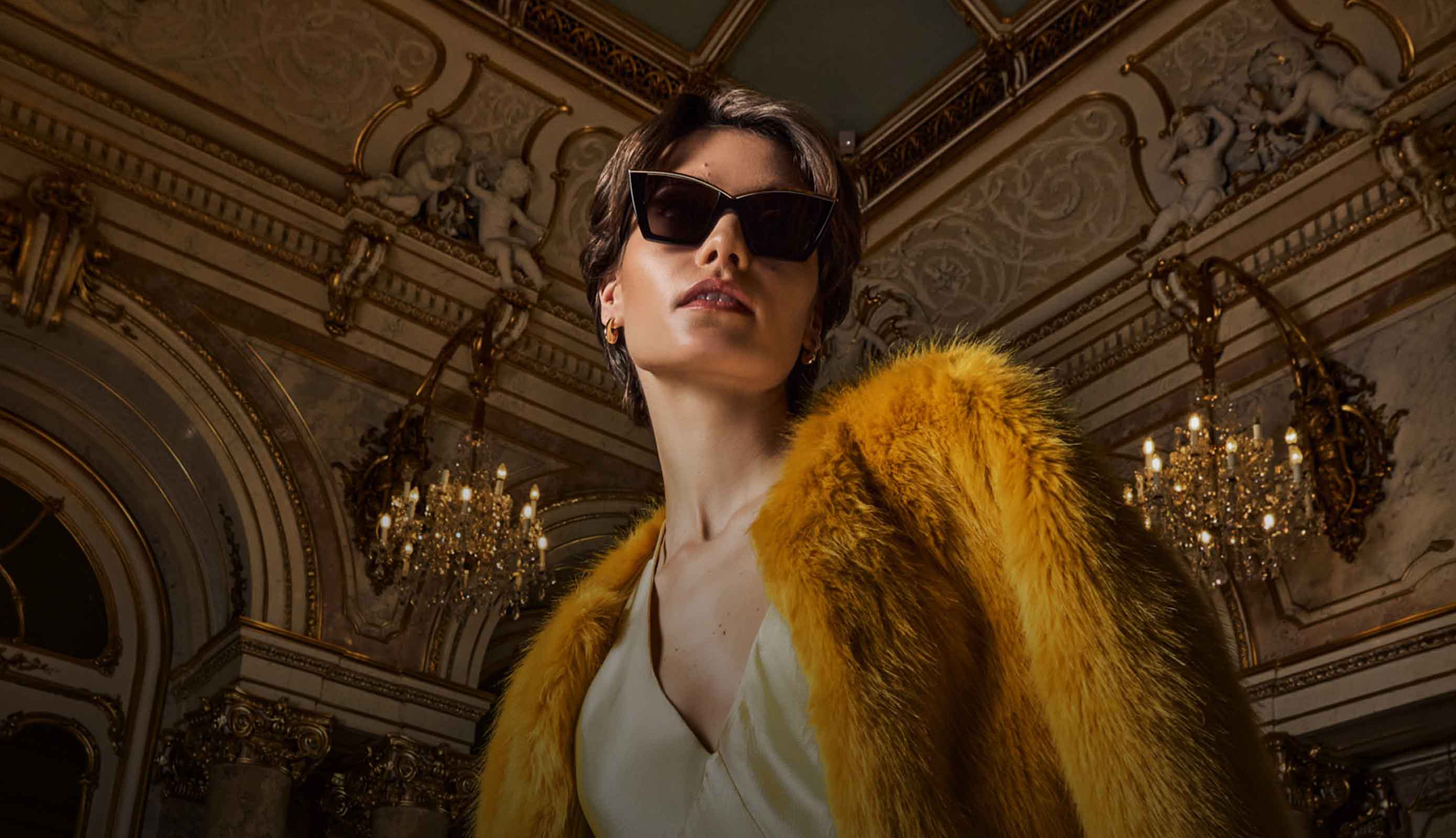 Dame mit einer Cat eye Sonnenbrillen  Dame mit einer Cat eye Sonnenbrillen